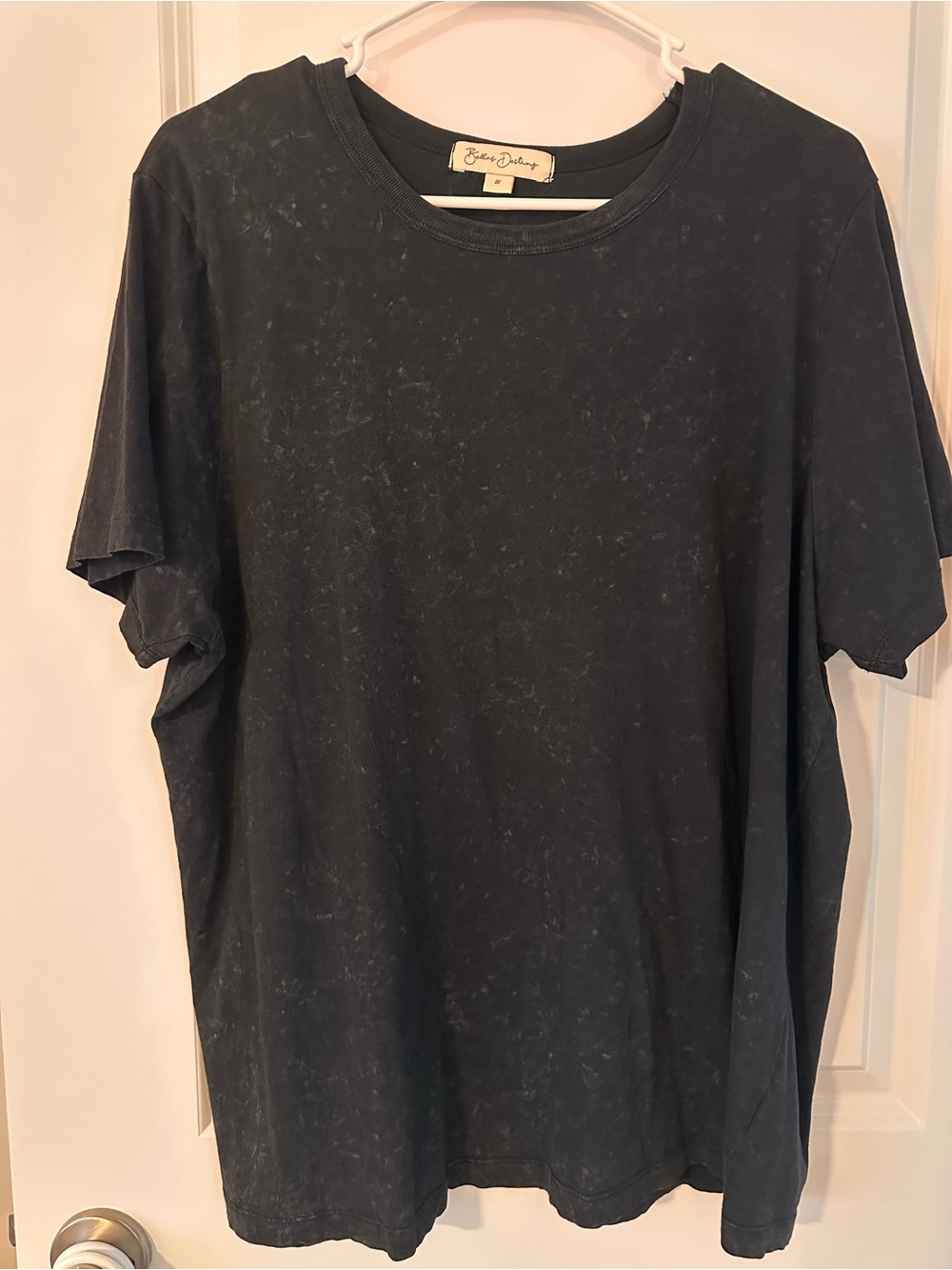 Billy Reid Washed Black Crewneck Short Sleeve Tee